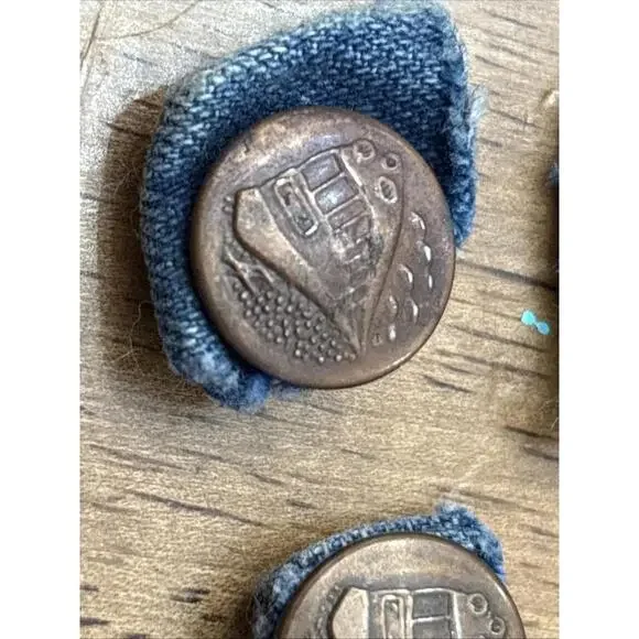 5 RAILROAD TRAINS Stud Overall Work Button 5/8" Inch Engineer Rivets PRR - Picture 3 of 7